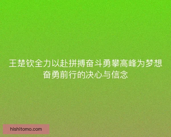 王楚钦全力以赴拼搏奋斗勇攀高峰为梦想奋勇前行的决心与信念